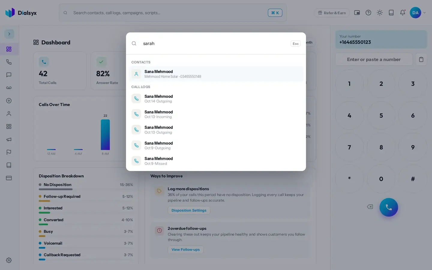 Search and settings